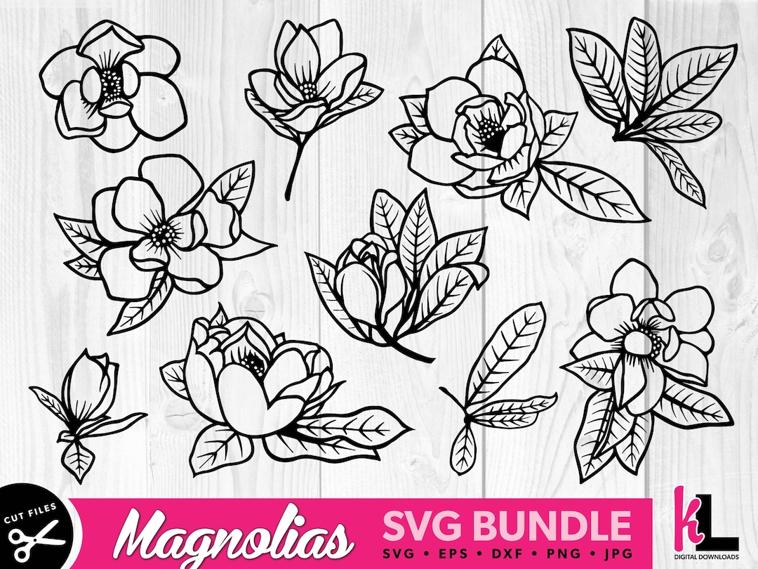 Magnolia Flower Bundle SVG Layered Cut Files Floral SVG - Etsy
