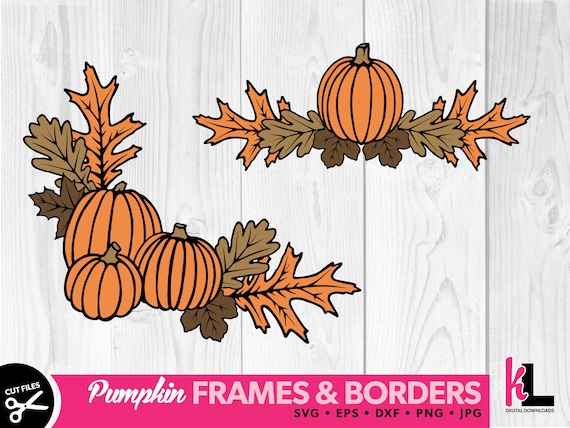 Pumpkin Border SVG Fall Leaf Border SVG Fall Leaves Clipart | Etsy