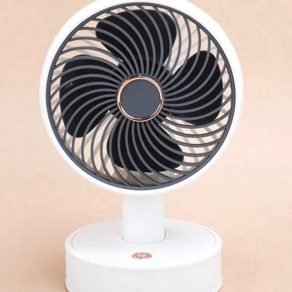 Mini Foldable Desk Fan 3 Speed Cooler Cooling USB Rechargeable Desk Fan