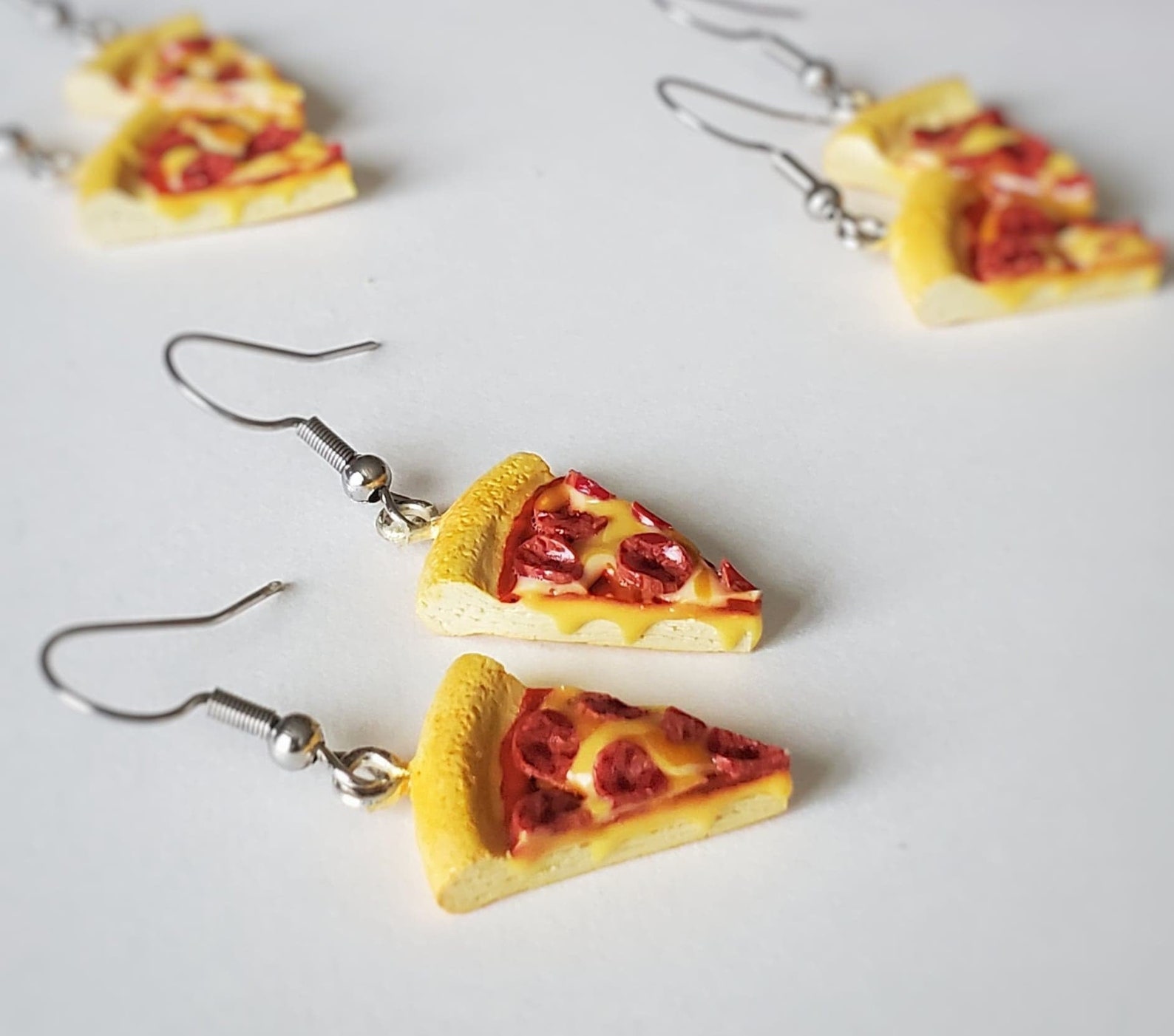 Pizza Earrings Miniature Food Jewelry Polymer Clay Etsy New Zealand