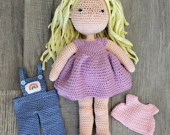 Blond Doll with Outfits
