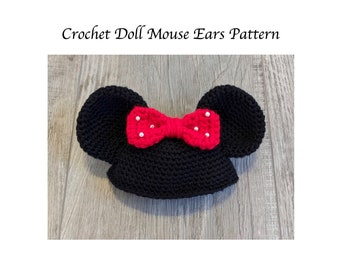 18 inch Doll Mouse Ears - Crochet PDF Pattern
