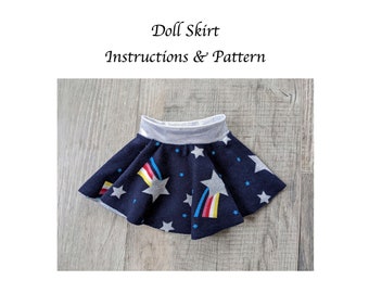 18 inch Doll Skirt - Sewing PDF Pattern