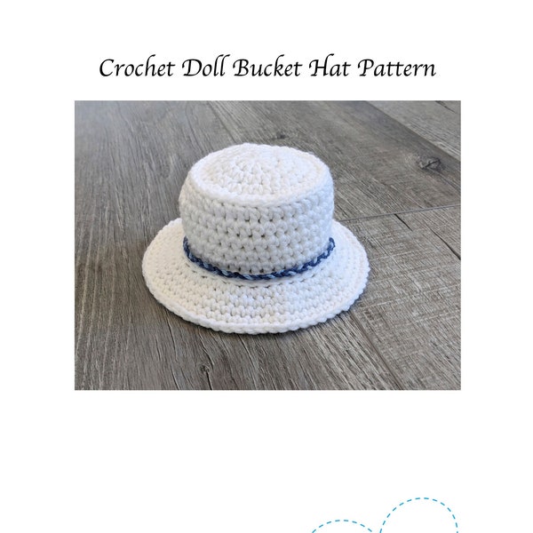 18 inch Doll Bucket Hat - Crochet PDF Pattern