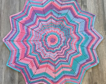 Star Multicolor Crochet Baby Throw Blanket