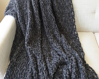 Cinder Crochet Chenille Blanket