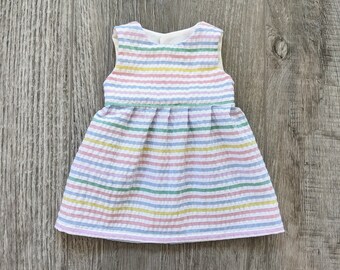 Pastel Stripe Dress for 18 inch American Girl Doll