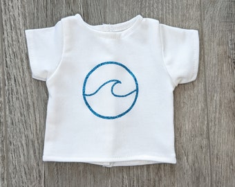 Ocean Wave Glitter T-Shirt for 18 inch American Girl Doll