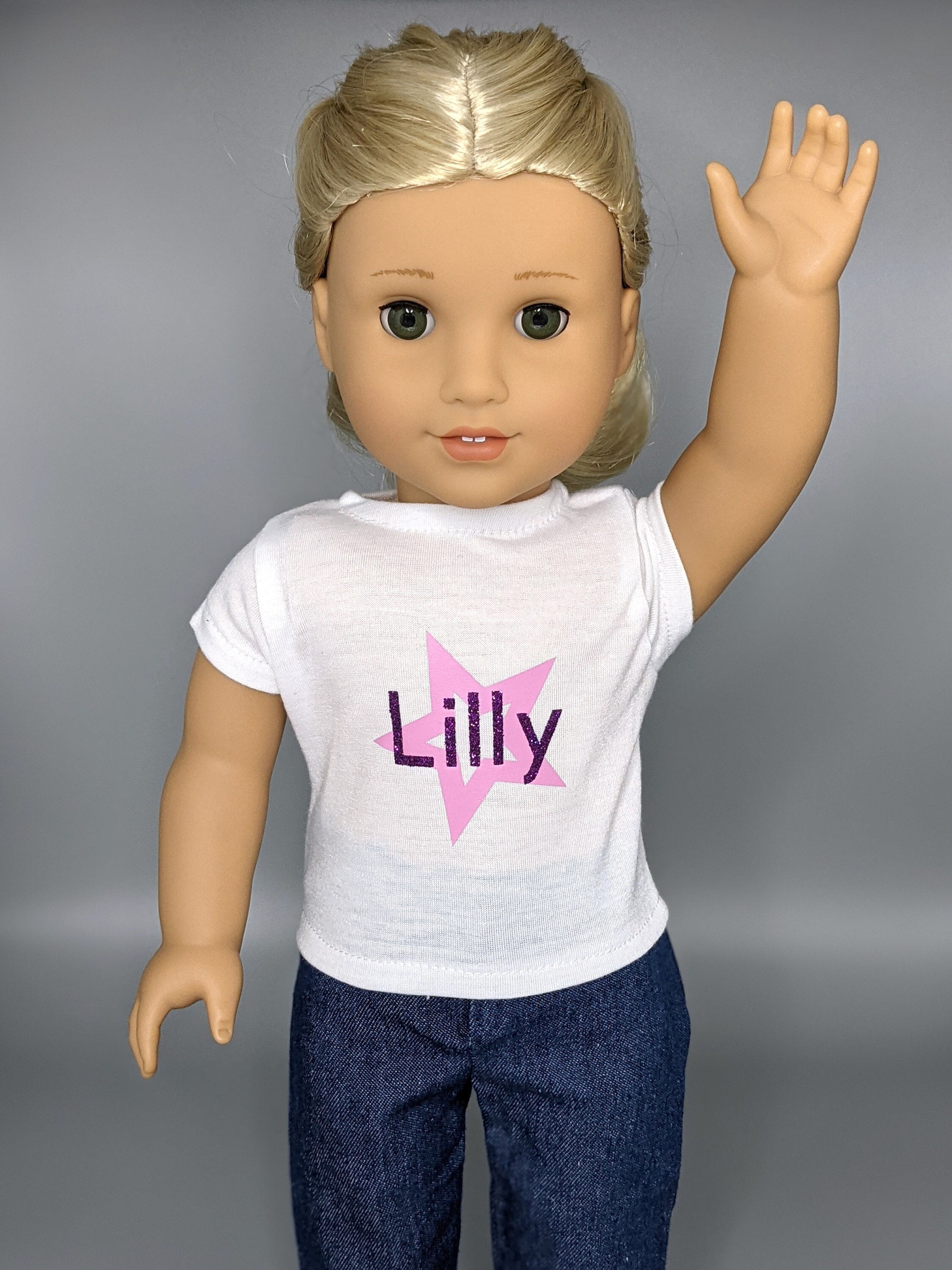 Personalized Name and American Girl Star Tshirt for 18 Inch Etsy