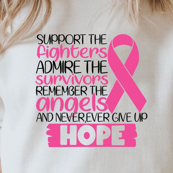 Support the Fighters Admire the Survivors Remember the Angels Svg