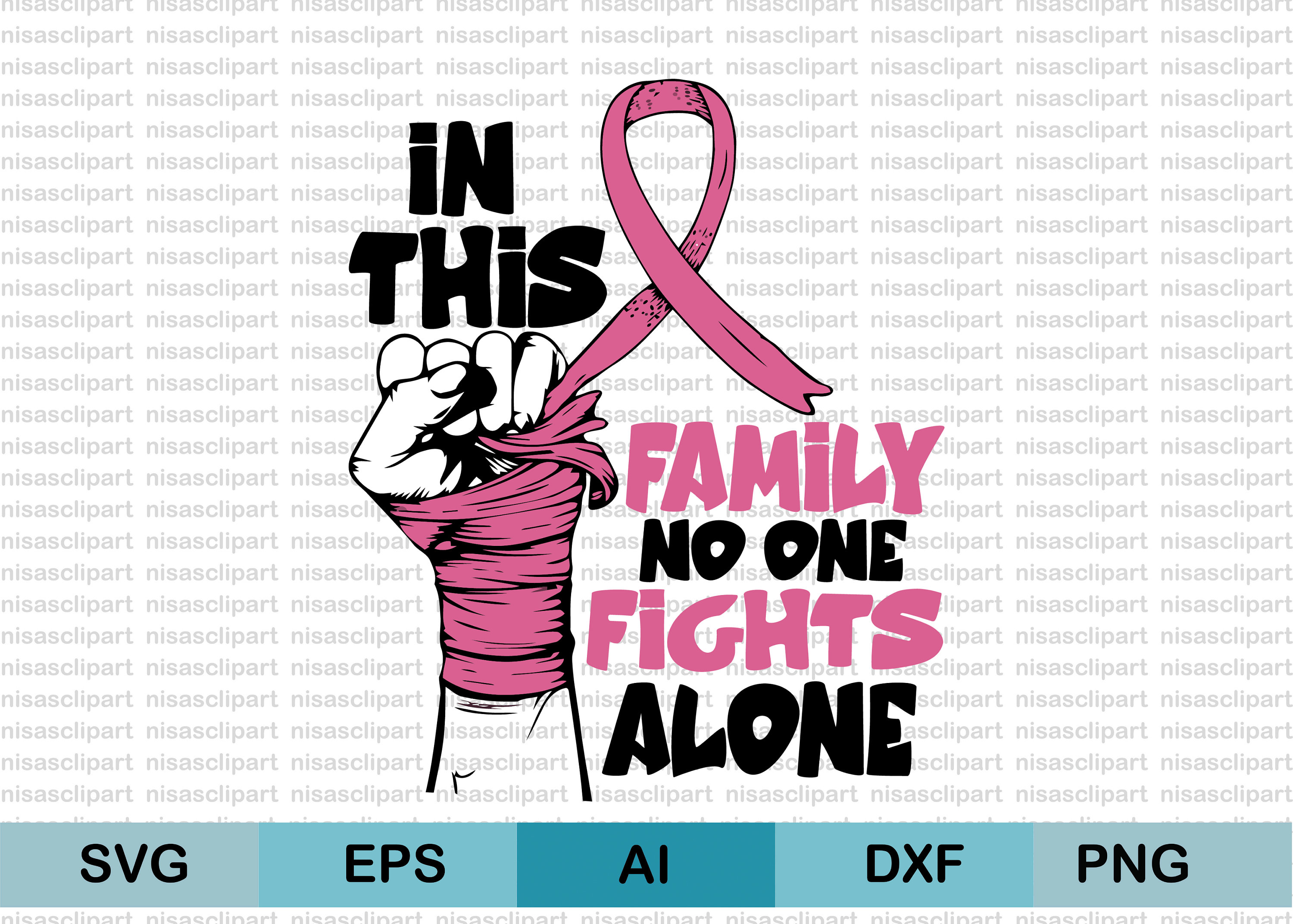 In This Family No One Fights Alone Svg Cut File for - Etsy