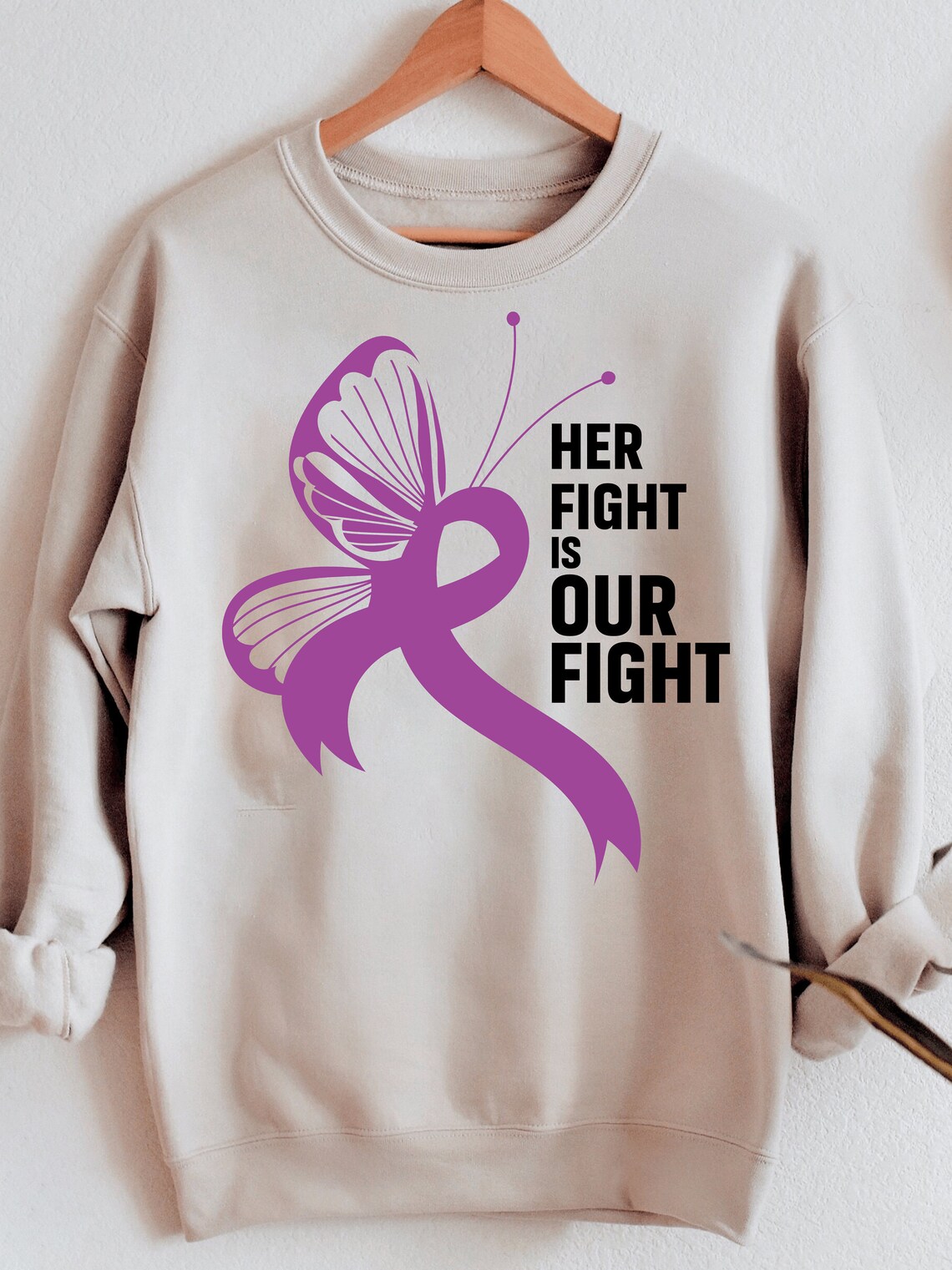 Her Fight is Our Fight Svgpurple Ribbon Svgepilepsy - Etsy