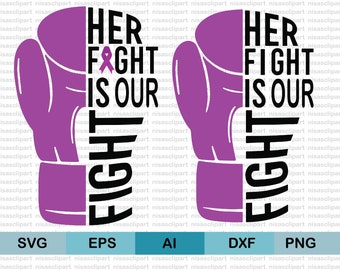 Her Fight Is our Fight svg|Purple ribbon svg(Epilepsy awareness,cancer awareness,alzheimers awareness,lupus awareness Cystic Fibrosis) SVG