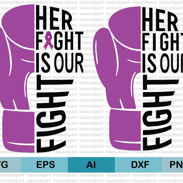 Her Fight Is our Fight svg|Purple ribbon svg(Epilepsy awareness,cancer awareness,alzheimers awareness,lupus awareness Cystic Fibrosis) SVG