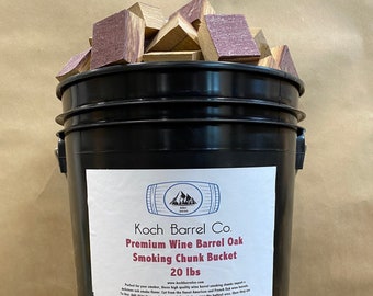 Wine Barrel Smoker Chunks: Red Wine Oak, BBQ Flavored Wood (20 lbs)