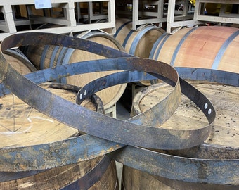 Genuine Whiskey Barrel Rings - Rustic Steel Bands (Set of 6)