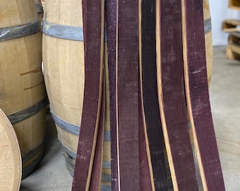 French Oak Wine Barrel Staves - Set of 5