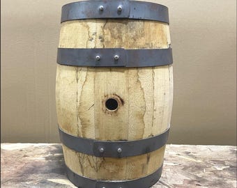 Mini Bourbon Whiskey Barrel: Authentic American Oak, Rustic Decor
