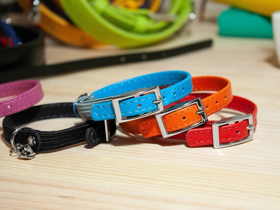 Buy Leather Cat Collar Kitten Collar With Bell Breakaway Cat Collar Safety Cat Collar Online in India Etsy