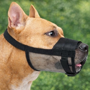 Mesh Dog Muzzle, Adjustable  Nylon Dog Muzzle, Breathable Muzzle for Small, Medium, Large Dogs