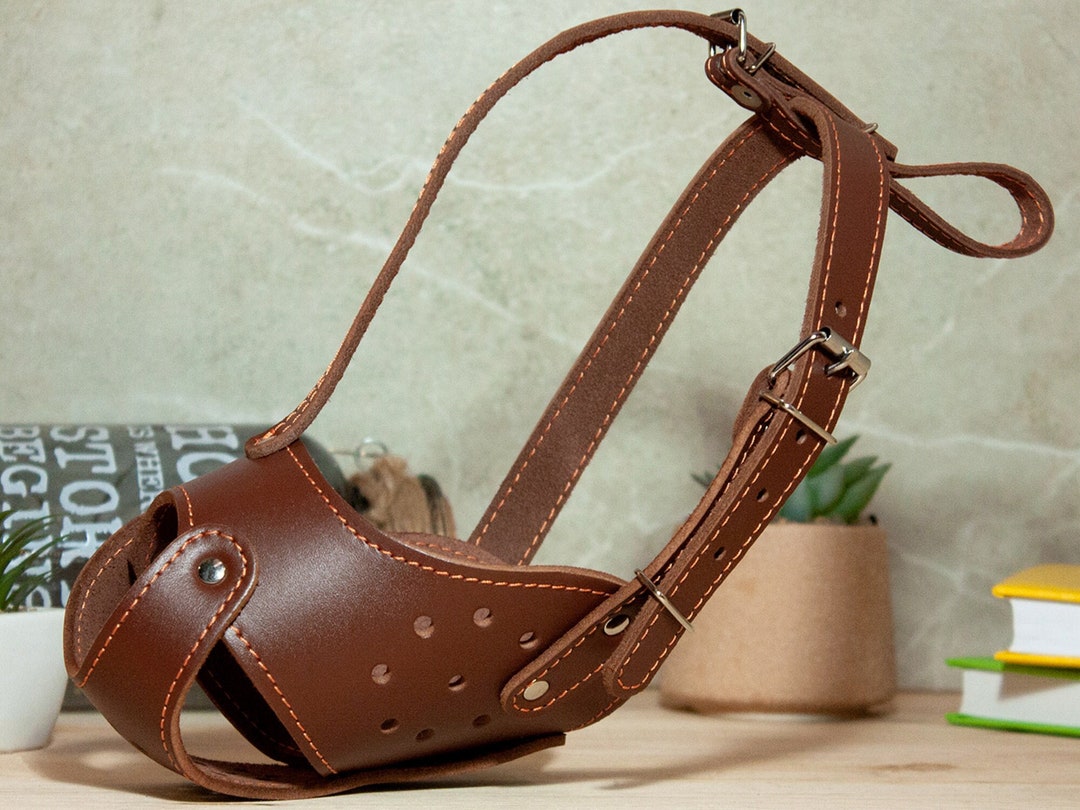 Leather Dog Muzzle, Staffordshire Terrier, Pitbull Muzzle, Genuine