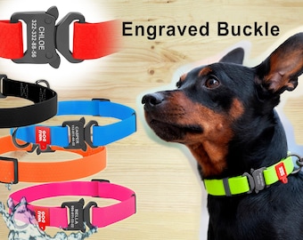 Personalized Waterproof Dog Collar , Custom Dog Collar, Pet Collar for Small Medium Large Dogs, Adjustable Waterproof Pet Collar