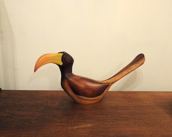 Feathers Gallery   Hornbill Wooden Hand Carved and Hand Painted Limited Edition