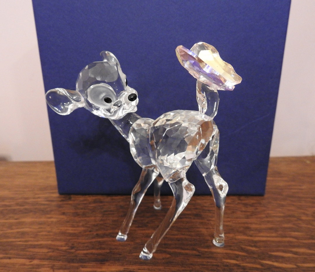 Swarovski Disney Bambi Crystal Figurine With Pink Butterfly