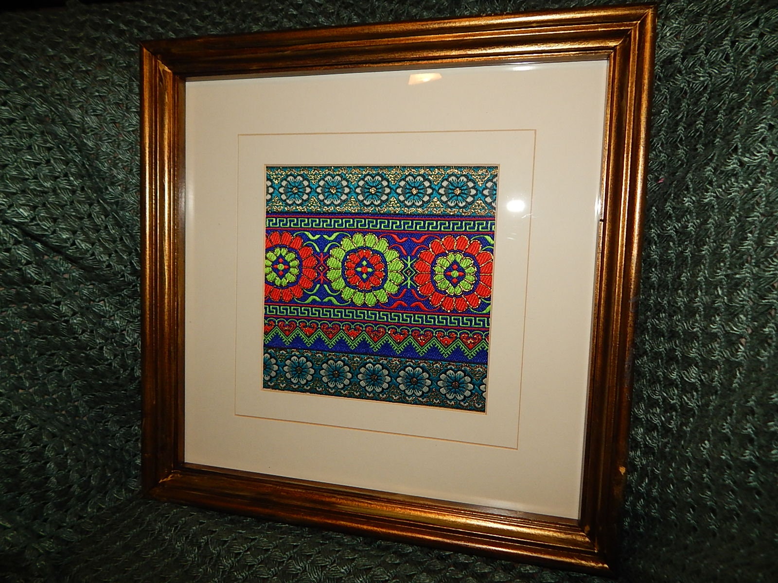 Framed Fabric art Etsy