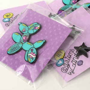 Enamel Pin mint balloon dog, tattoo badge
