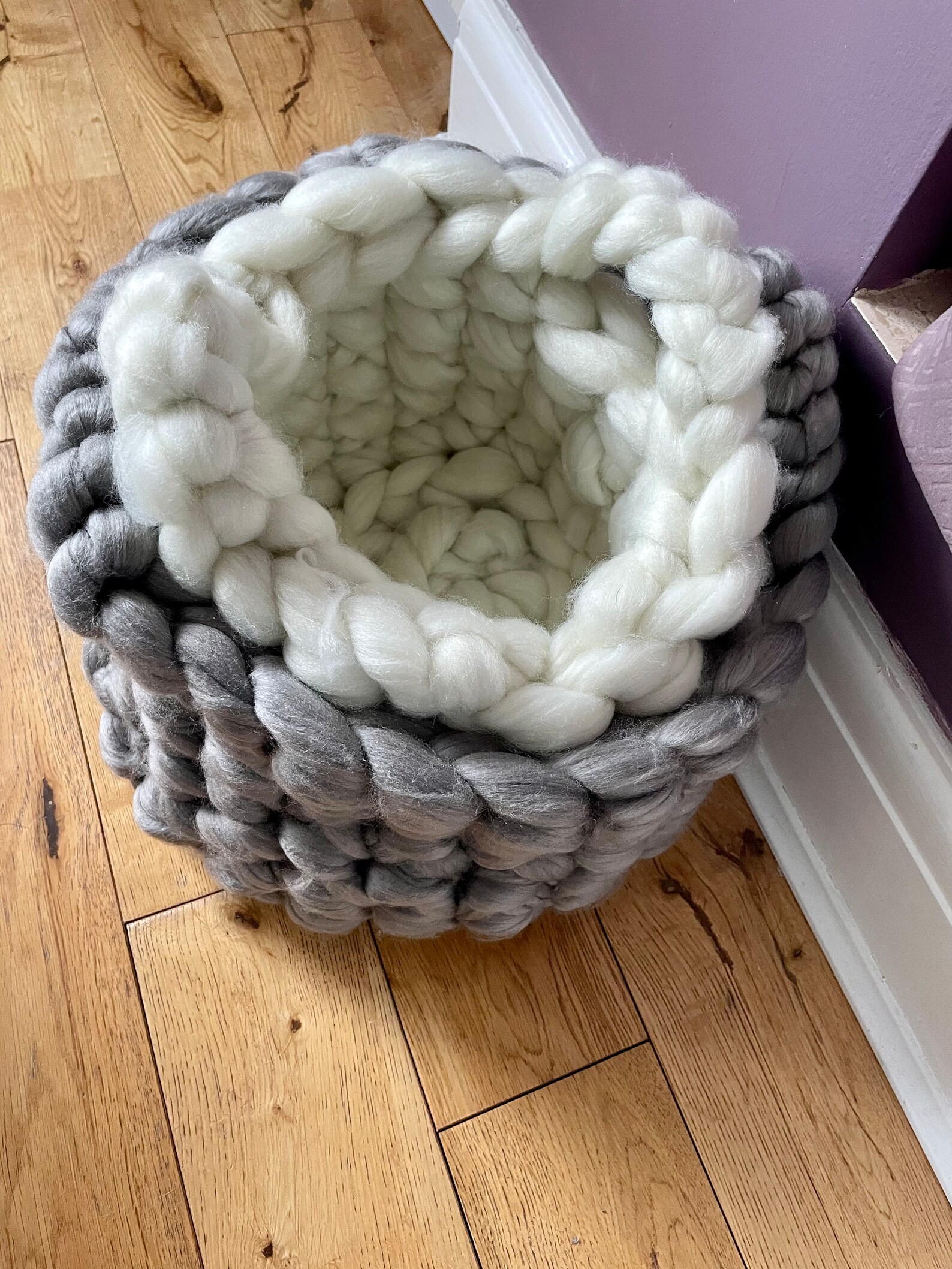 Chunky Knit Storage Basket Set Giant Knitted Baskets Vegan Etsy