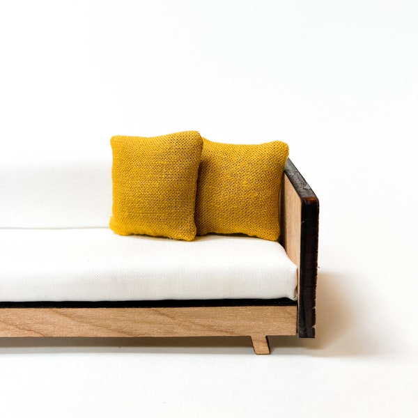 Modern Dollhouse Mustard Yellow Pillow 1:12 Scale