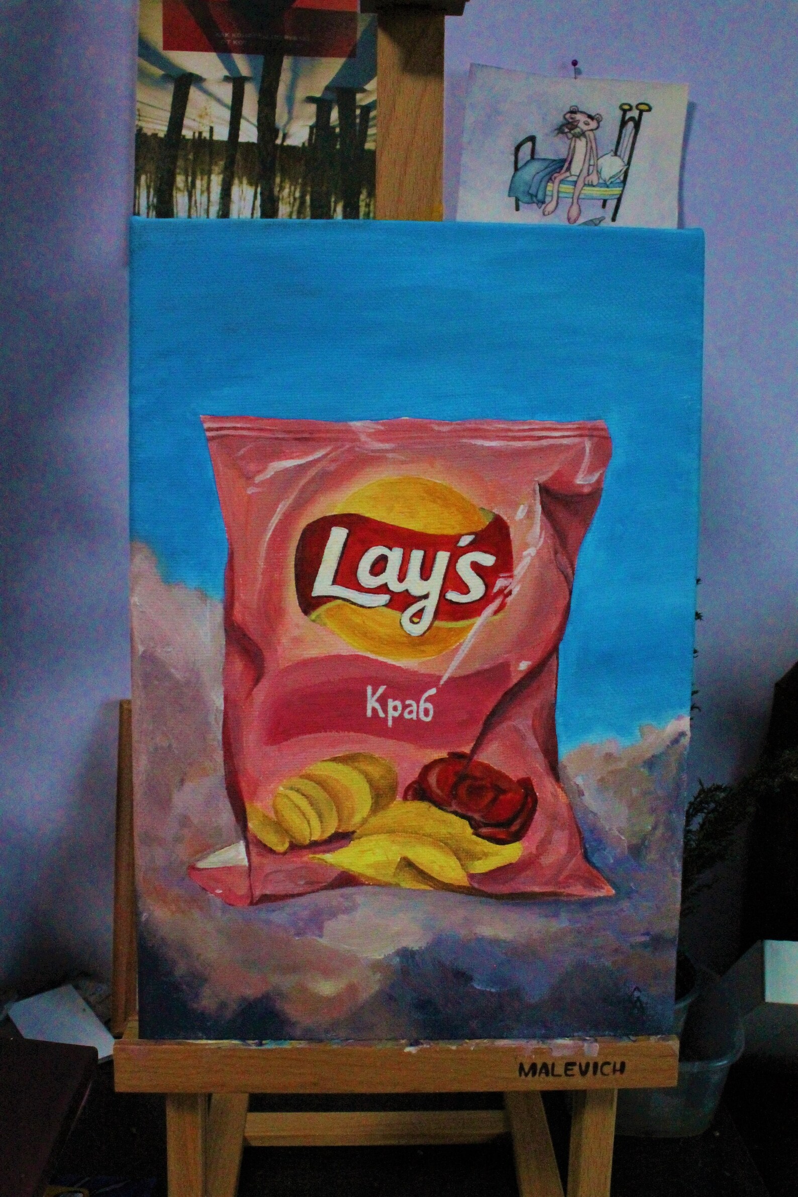Lays With Crab Chips Art Original Acrylic Painting On Canvas. Etsy