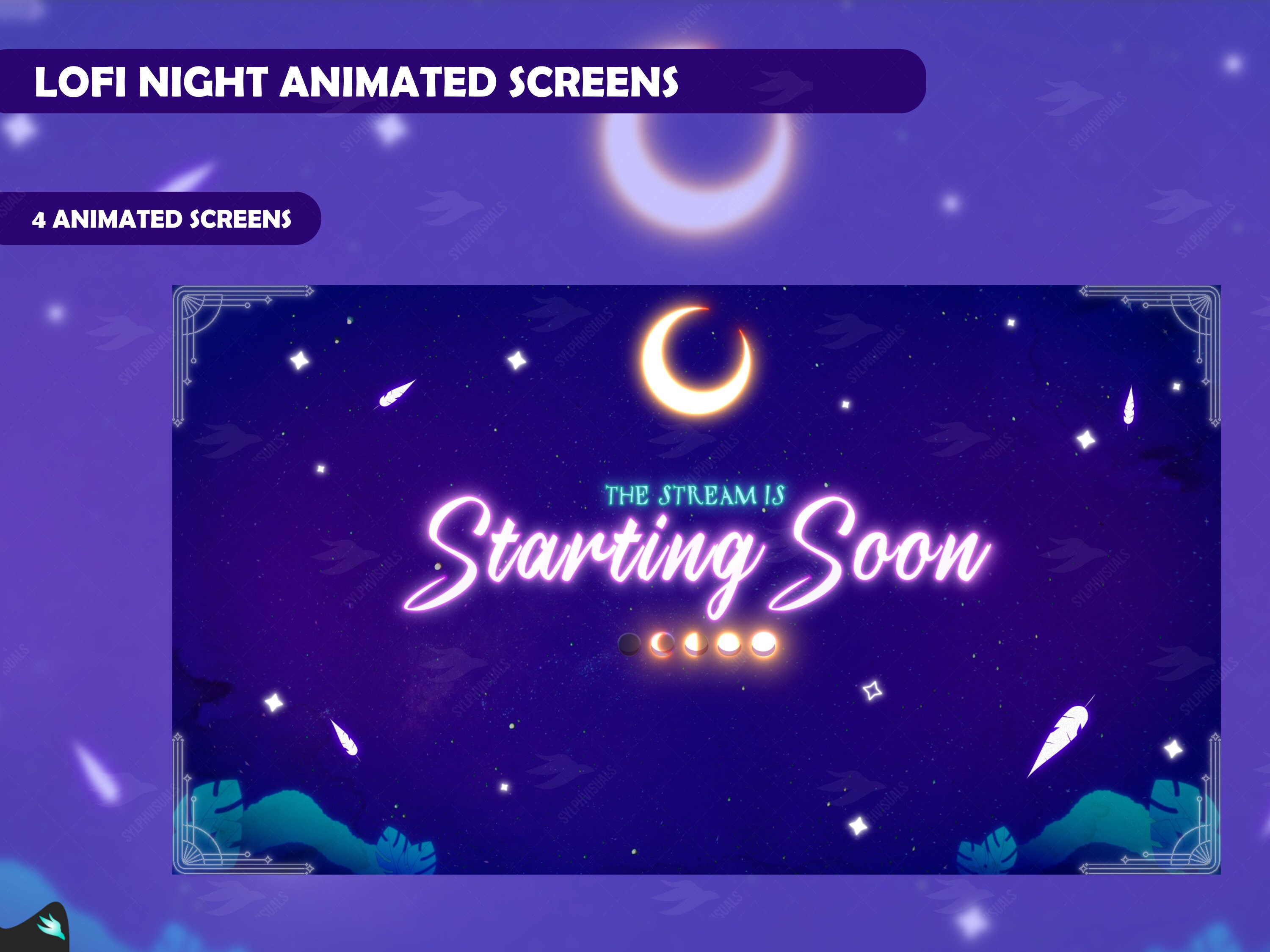 Twitch Overlay Lofi Night Screens Animated Aesthetic - Etsy Ireland