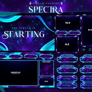 Spectra Overlay Spectra - Twitch Overlay - Animated Alerts - Animated Screens - Purple ...
