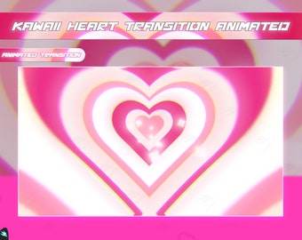 Kawaii  Heart Transition | Twitch Stream Stinger | Cute Transition | Pink Heart Transition | Pastel Transition  | Red Transition | Overlay