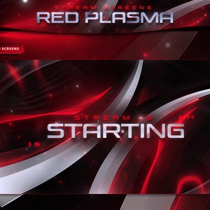 Twitch Overlay - Red Plasma - Screens Animated - Aesthetic - Red Screens - dark - Game Overlay - Red Overlay - Dark Overlay
