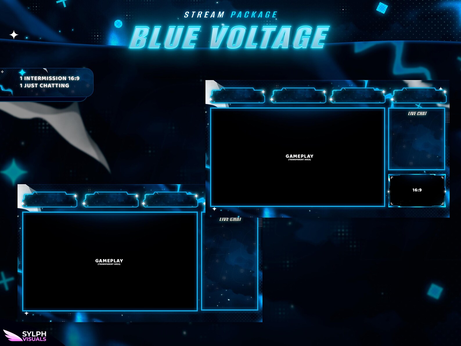 Blue Voltage - Twitch Overlay - Animated Alerts - Animated Screens ...