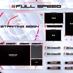 Full Speed - Twitch Overlay - Animated Alerts - Animated Screens - White Overlay - Stream Pack - Racing Overlay - Panels - E-Sports - Cars