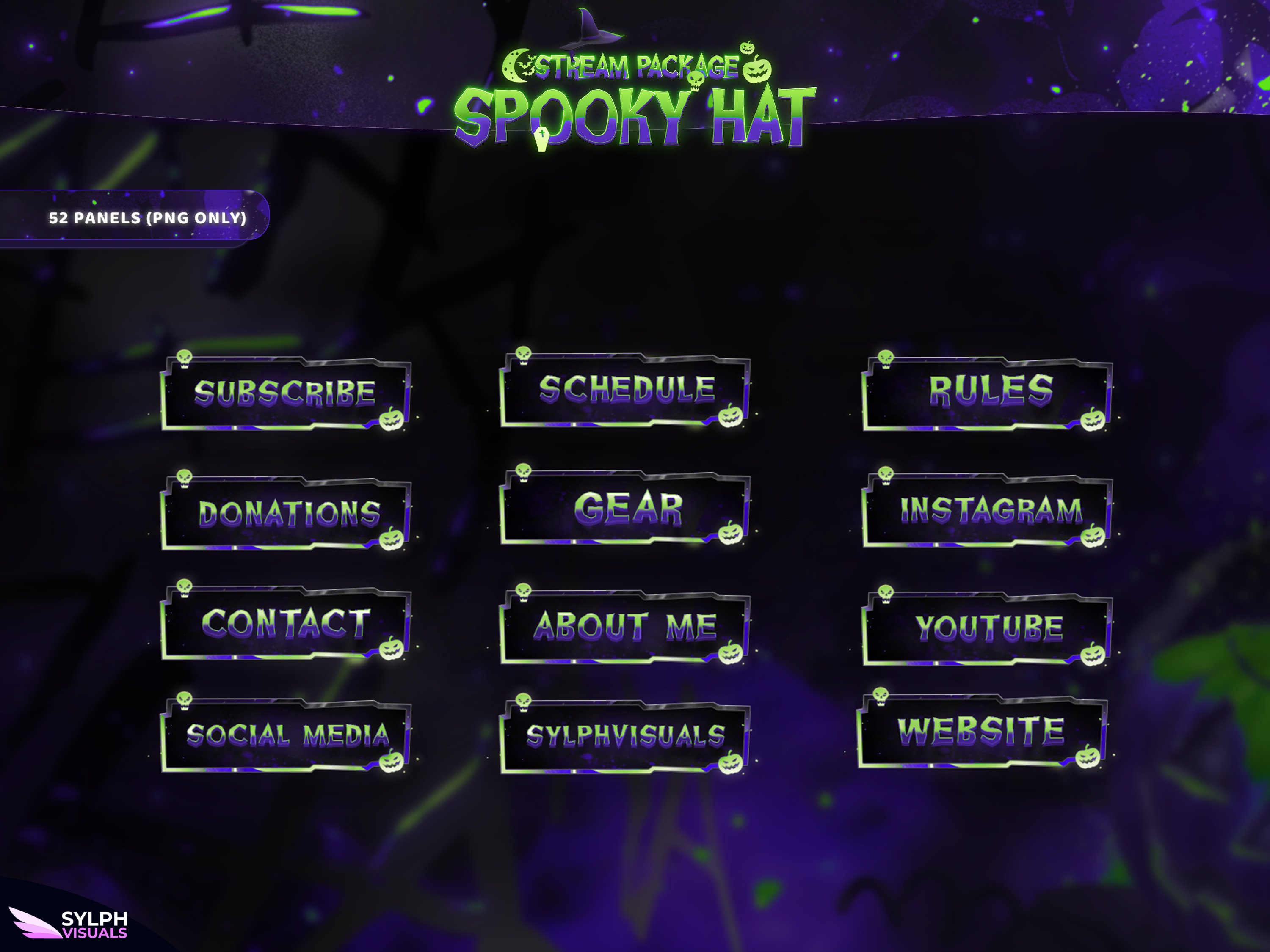 Spooky Hat - Twitch Overlay - Animated Alerts - Animated Screens - Dark ...