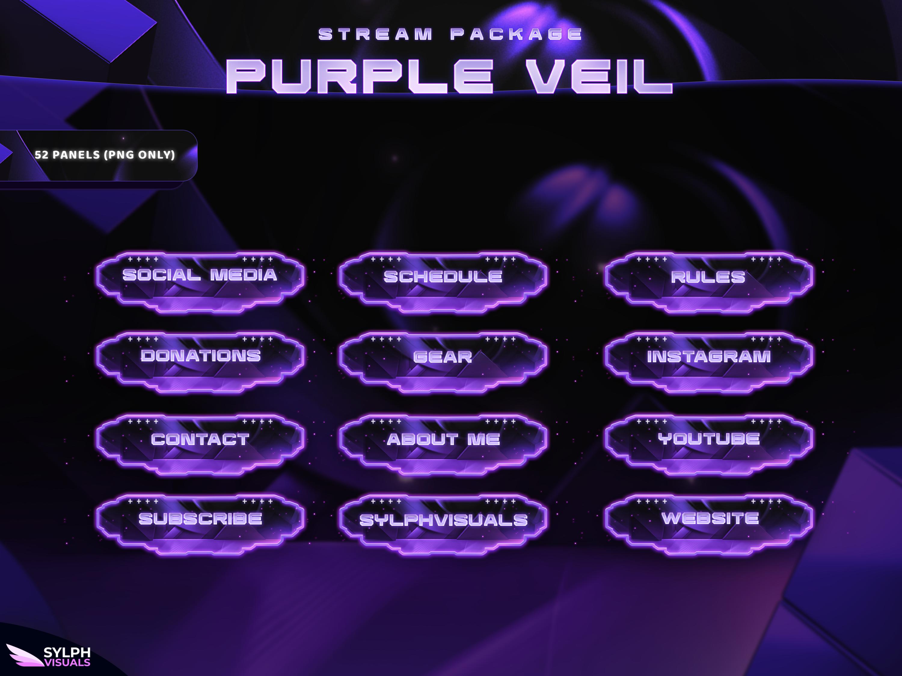 Purple Veil - Twitch Overlay - Animated Alerts - Animated Screens ...