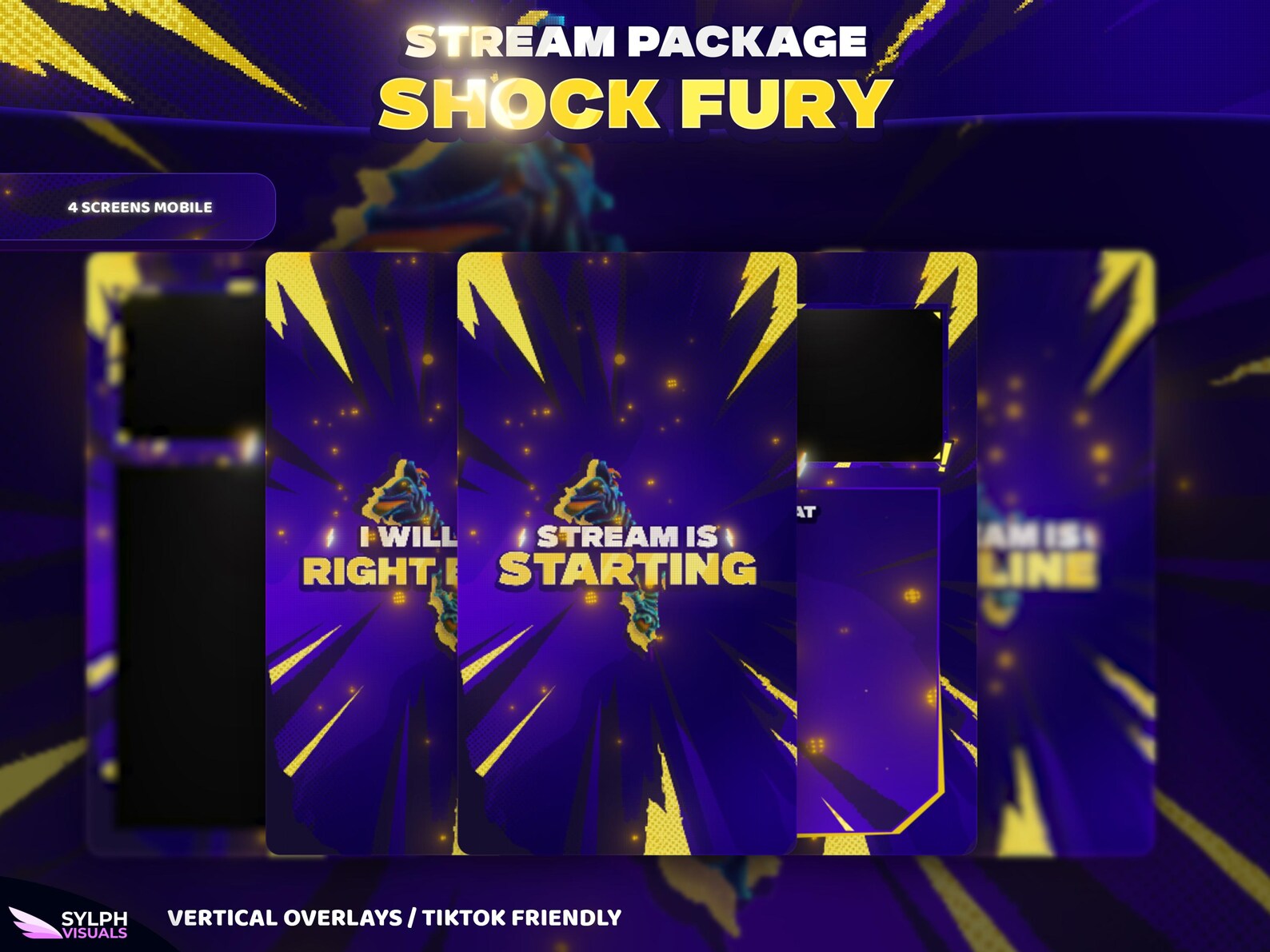 Shock Fury - Twitch Overlay - Animated Alerts - Animated Screens - Blue ...