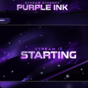Twitch Overlay - Purple Ink  - Screens Animated - Aesthetic - Purple Screens - dark - Game Overlay - Purple Overlay - Dark Overlay