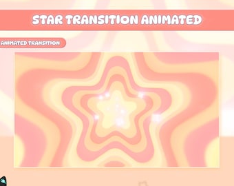 Crème de transition Shining Star | Twitch Stream Stinger | | de transition mignon | de transition des étoiles | de transition orange | de transition de crème Superposer