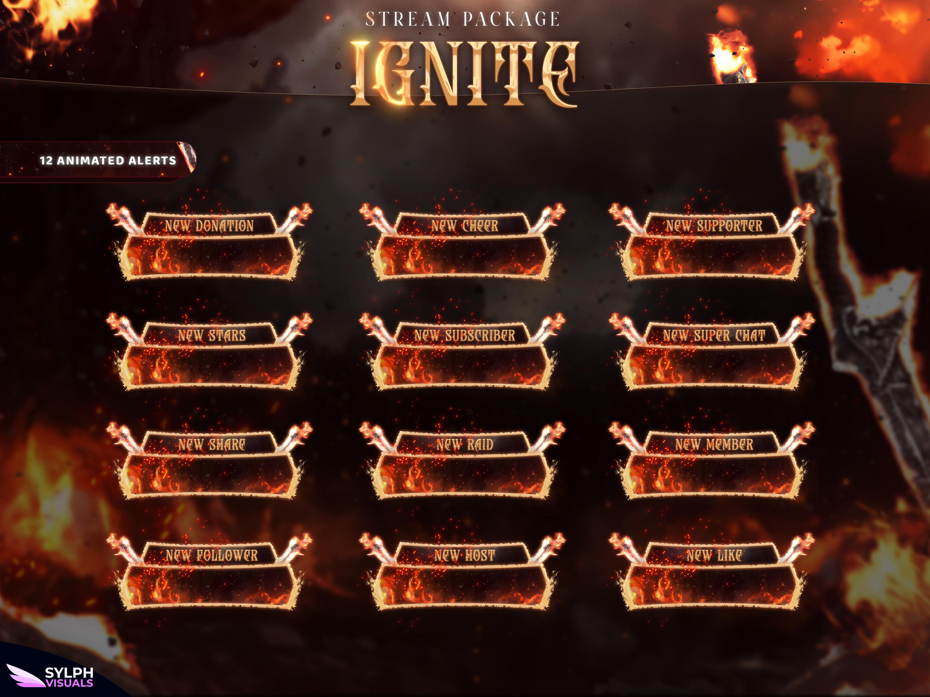 Ignite - Twitch Overlay - Animated Alerts - Animated Screens - Dark ...