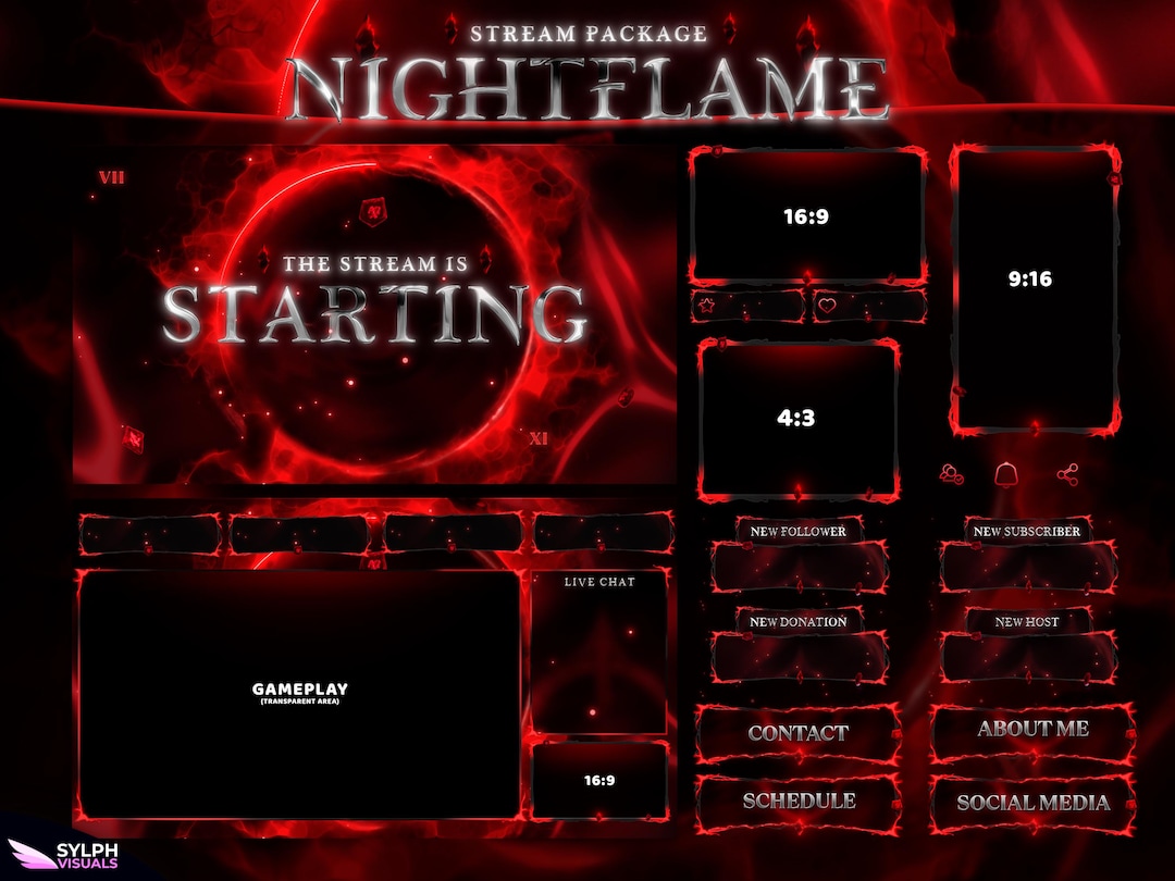 Funimate Overlay Nightflame - Anime Twitch Overlay - Animated Alerts - Animated Screens ...