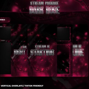 Dark Rose - Twitch Overlay - Animated Alerts - Animated Screens - Red ...