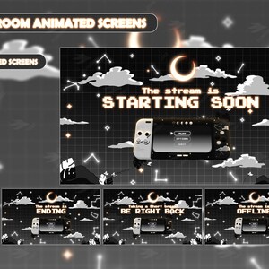 Stream Package Lunar Lofi - Dark Mode - Twitch Overlay - Animated ...