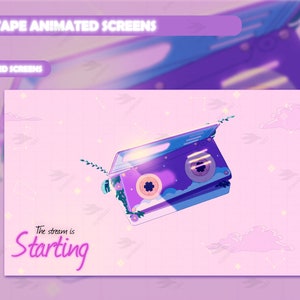 Twitch Overlay - Lofi Tape - Screens Animated - Aesthetic - Retro Gamer - Purple - Game Overlay - Pink Overlay - Gameplay Overlay