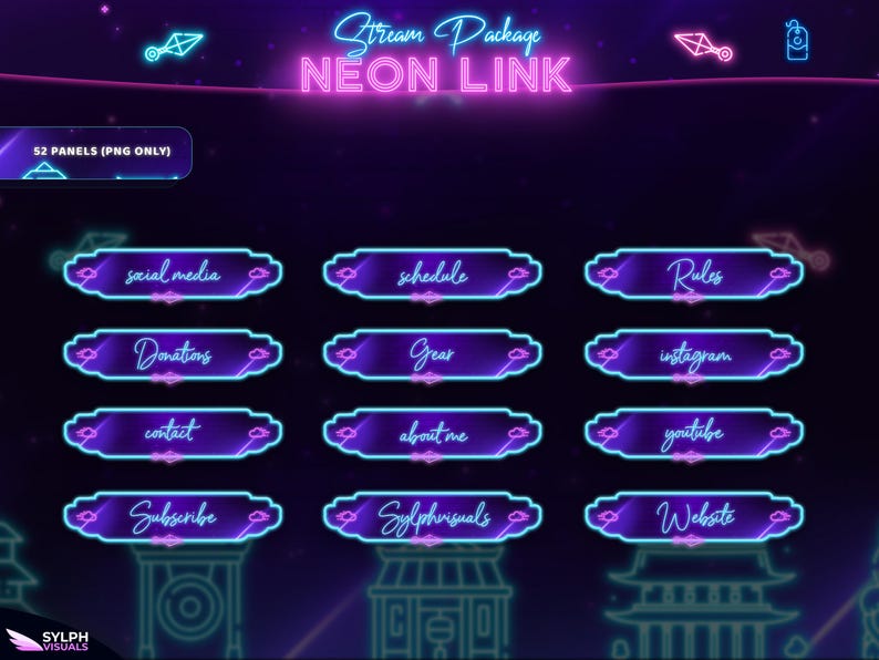 Neon Link - Twitch Overlay - Animated Alerts - Animated Screens - Neon ...